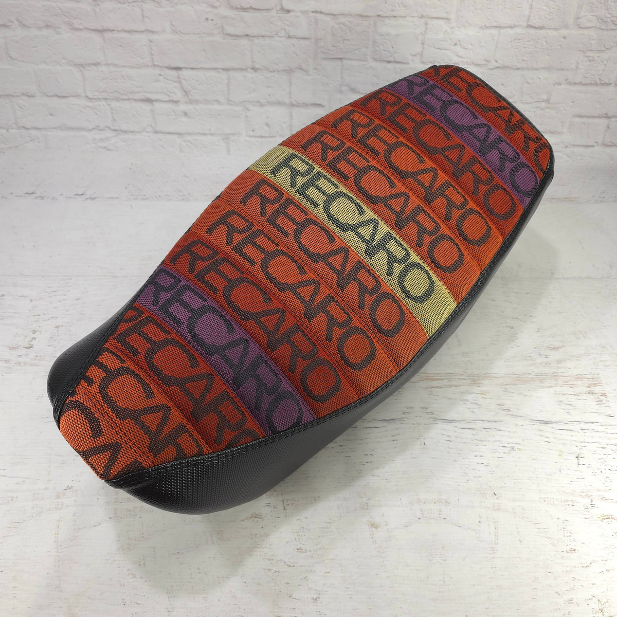 Honda Grom Sunrise RECARO Seat Cover, handmade Honda Grom seat cover by Cheeky Seats, featured product view