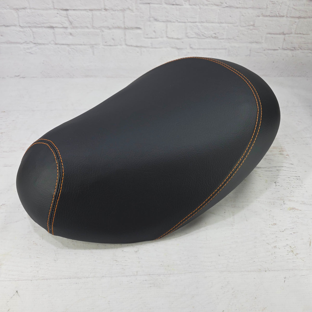 Honda Metropolitan Seat Cover Matte Black with French Seams, handmade Honda Metropolitan seat cover by Cheeky Seats, featured product view