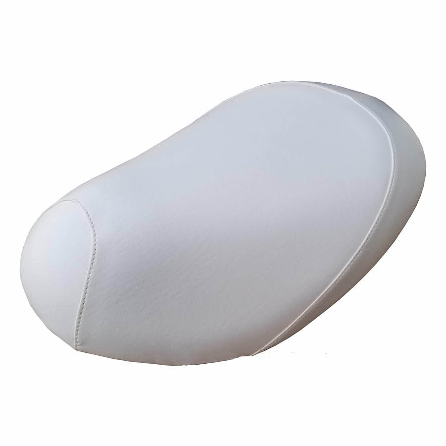 Honda Metropolitan CH50 Cottage White Seat Cover - No staples!, handmade Honda Metropolitan seat cover by Cheeky Seats, featured product view
