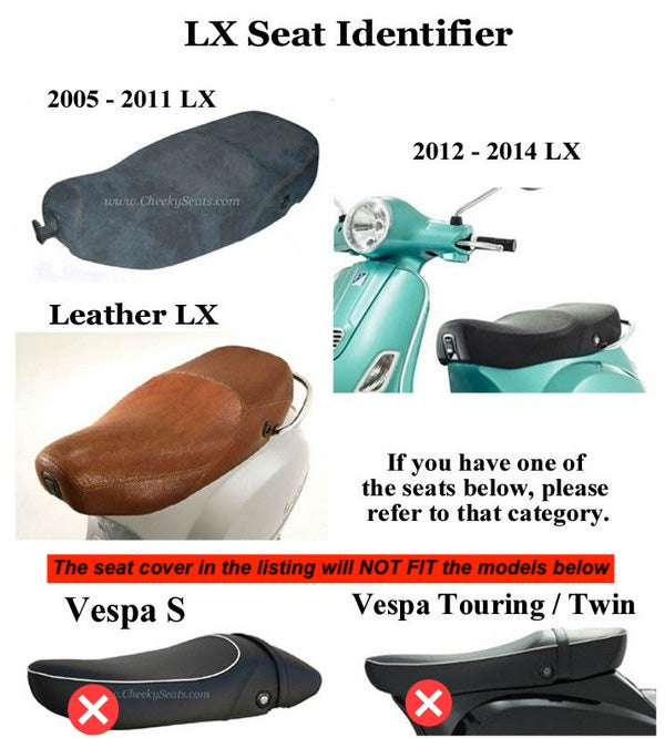 Vespa LX seat cover model identifier