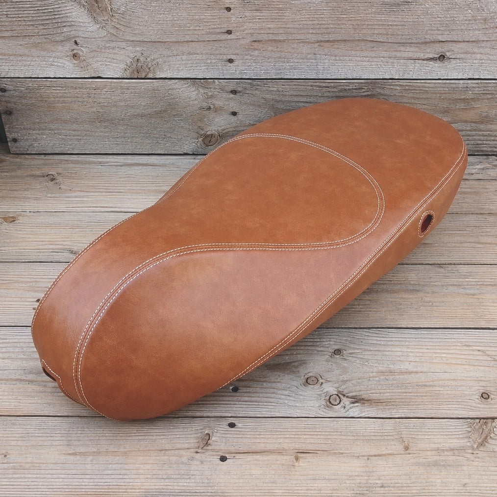 READY TO SHIP Vespa Sprint / Primavera Caramel Brown Seat Cover by Cheeky Seats