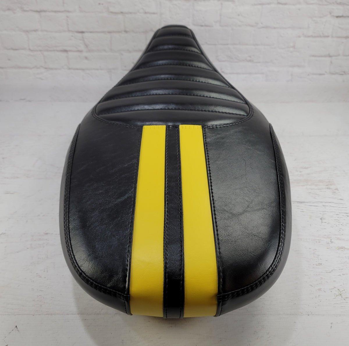 Vespa Sprint / Primavera Seat Cover Satin Black with Dual Racing Stripes by Cheeky Seats