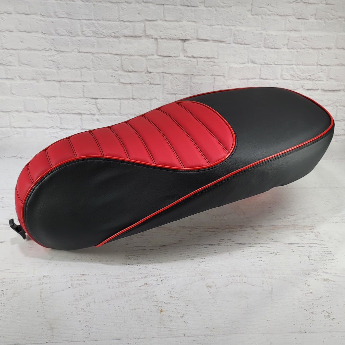 Vespa Sprint / Primavera Padded Black and Red Seat Cover by Cheeky Seats