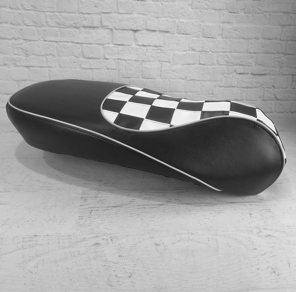 Vespa Sprint / Primavera Checker Seat Cover with Piping by Cheeky Seats