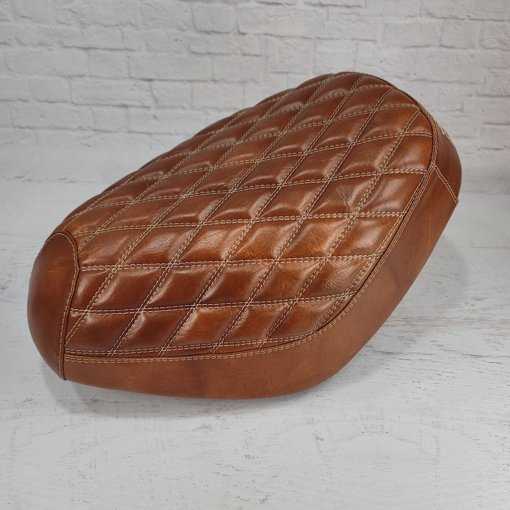 Honda Elite SA50 – Chestnut Diamond Seat Cover, handmade Honda Elite SA50 seat cover by Cheeky Seats, featured product view