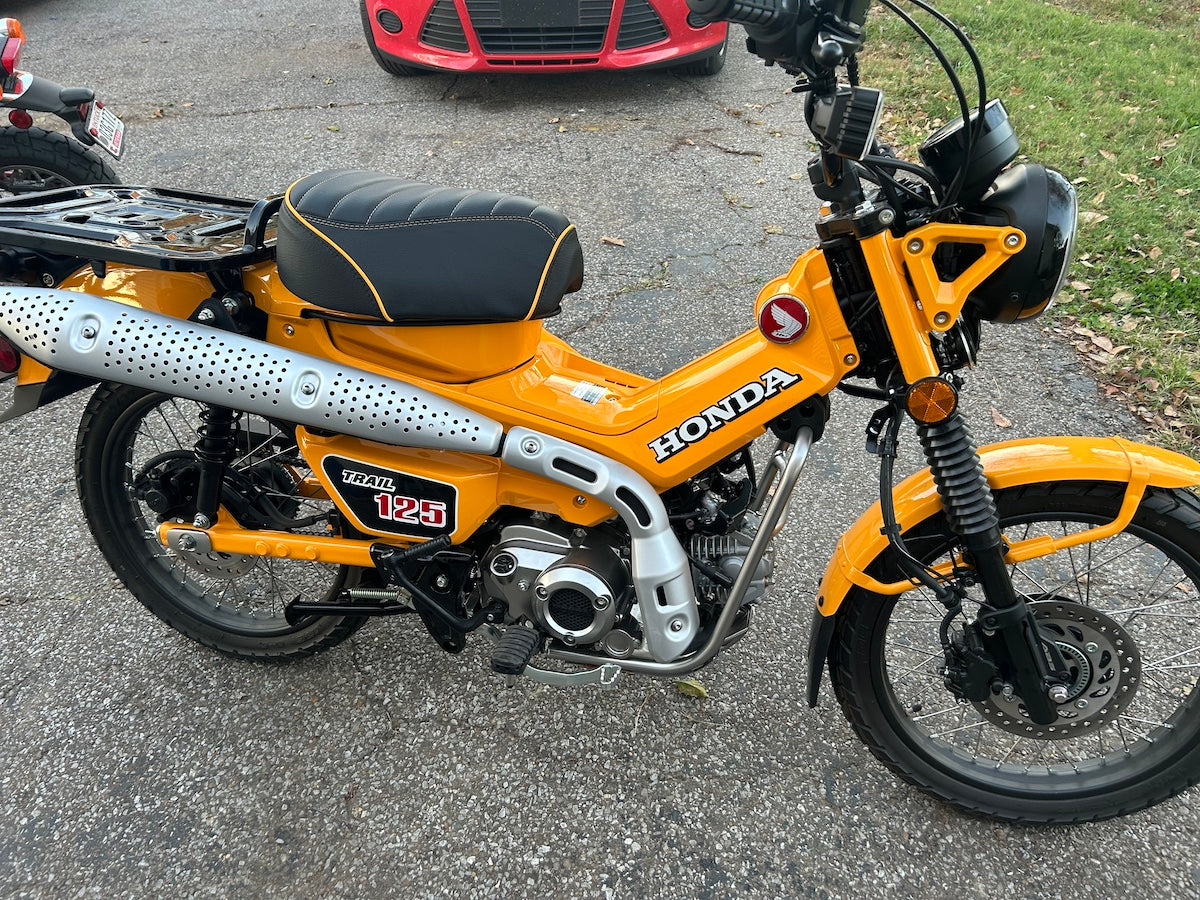 Honda Trail 125 seat cover installed
