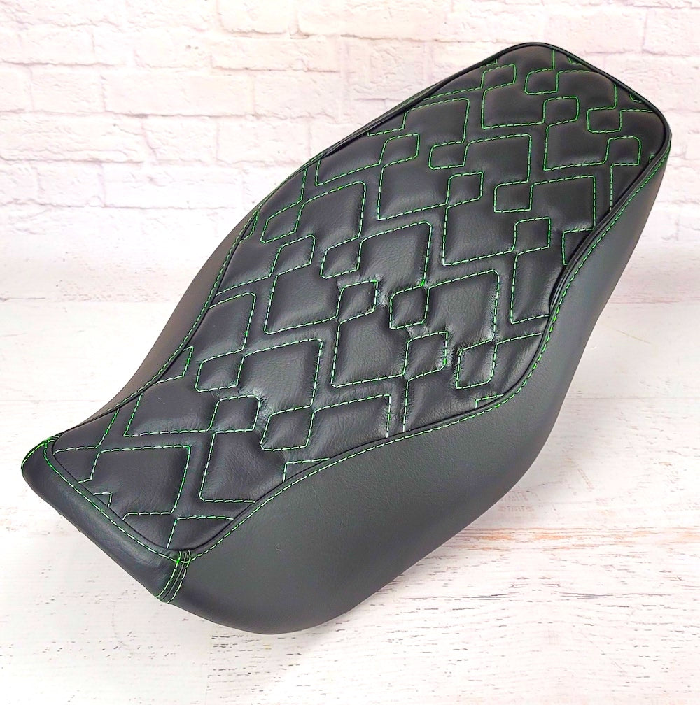 Honda Grom Diamond Wave Seat Cover, handmade Honda Grom seat cover by Cheeky Seats, product detail view 2