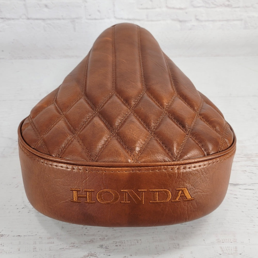 Honda Super Cub cognac diamond pleat seat cover