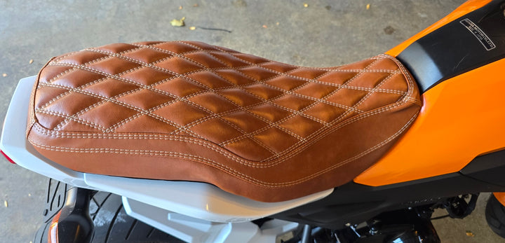 Honda Grom Seat Cover  Distressed Chestnut Double Diamond