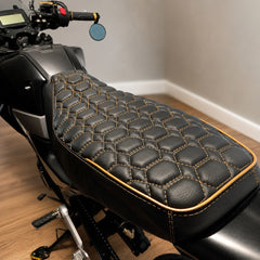 Honda Grom Nested Hexagon Seat Cover, handmade Honda Grom seat cover by Cheeky Seats, featured product view