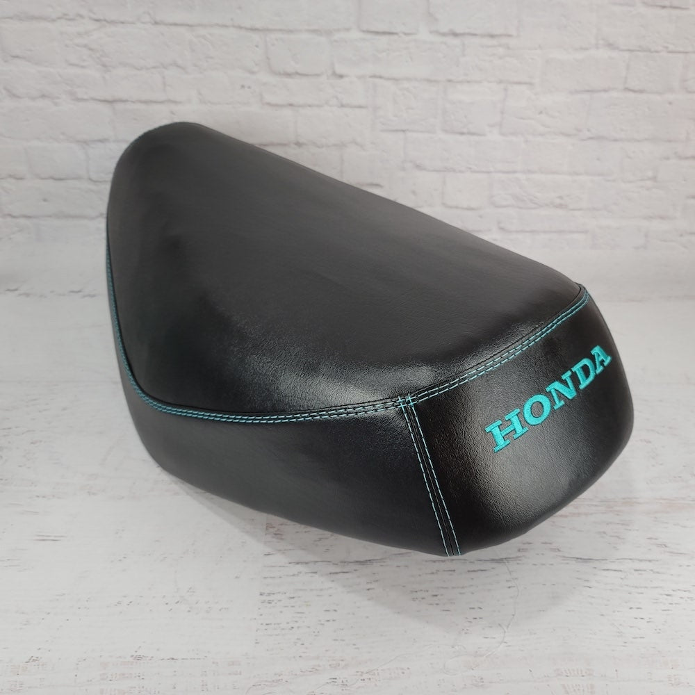 Honda Elite SA50 – Satin Black Seat Cover, handmade Honda Elite SA50 seat cover by Cheeky Seats, product detail view 3