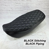 Ready to Ship! 2022-26 Honda Grom Diamond Seat Cover with Piping, handmade Honda Grom seat cover by Cheeky Seats, product detail view 4