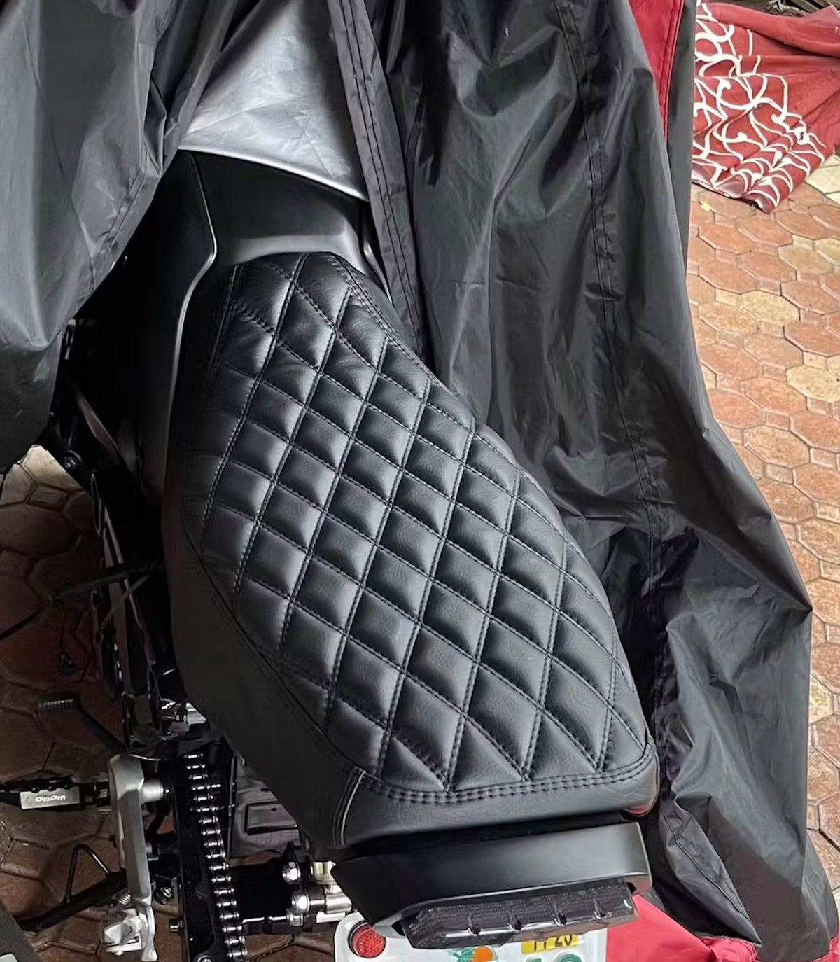Honda Grom Diamond Seat Cover, handmade Honda Grom seat cover by Cheeky Seats, product detail view 8