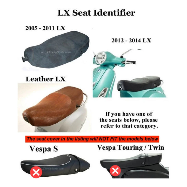 READY TO SHIP!  Vespa LX Seat Cover Black Handmade French Seams