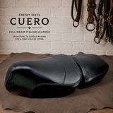 Vespa GTV Italian leather seat cover in Noir by Cheeky Seats
