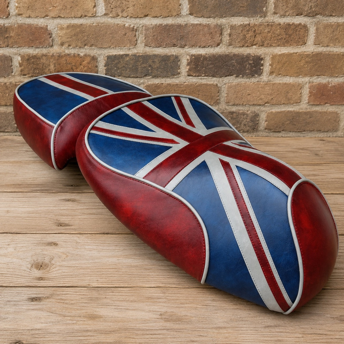 Vespa GTV Union Jack British flag seat cover by Cheeky Seats
