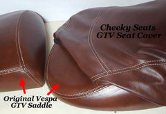 Vespa GTV Distressed Whiskey Seat Cover by Cheeky Seats