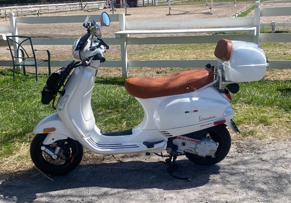 Vespa LX Seat Cover Brown Ostrich Handmade