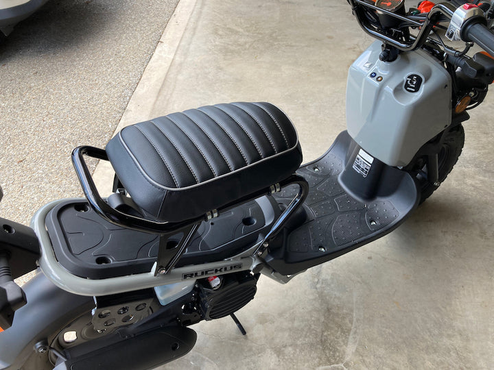 READY TO SHIP!   Honda Ruckus Padded Black Tuck and Roll Seat Cover