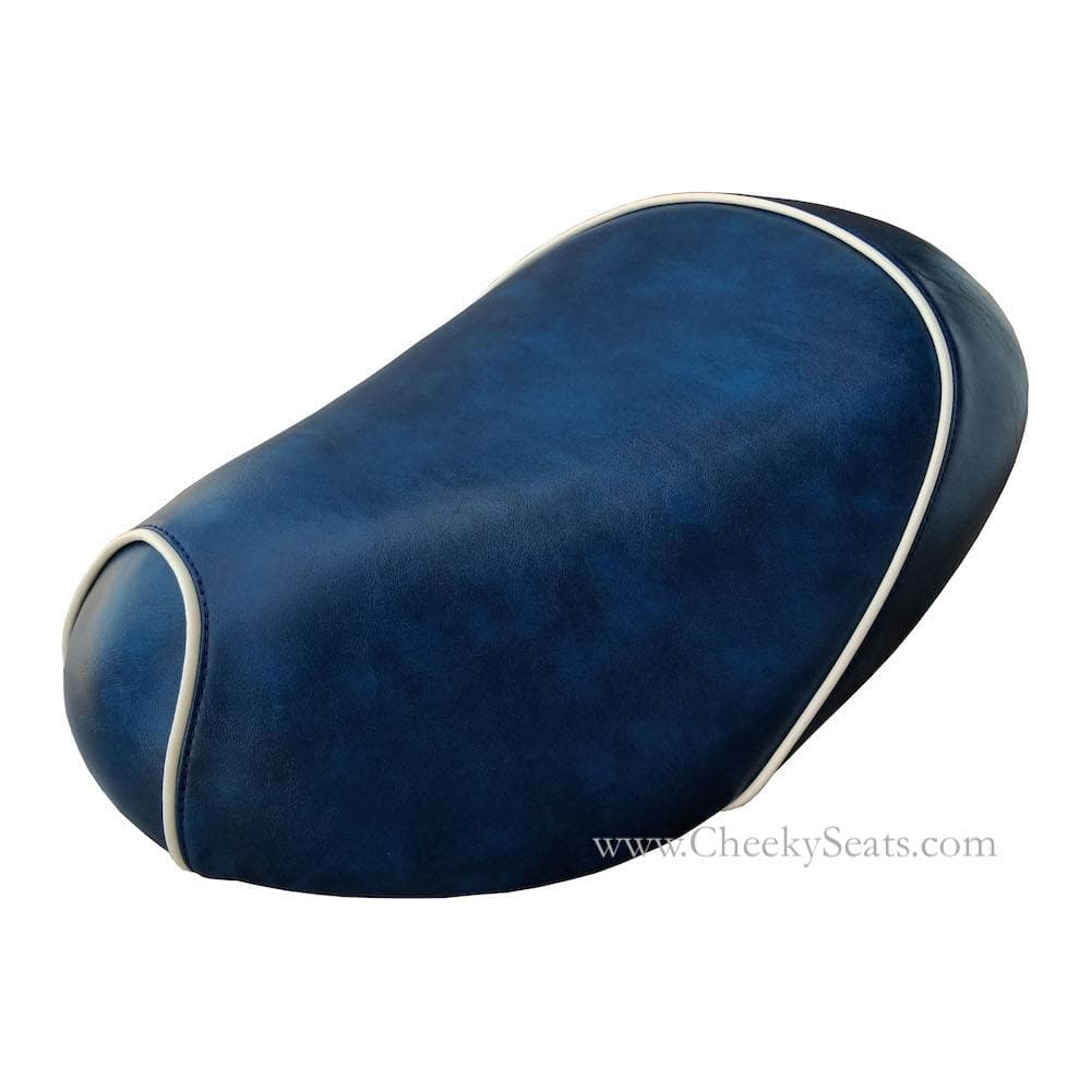 Honda Metropolitan Distressed seat cover with Piping, handmade Honda Metropolitan seat cover by Cheeky Seats, product detail view 7