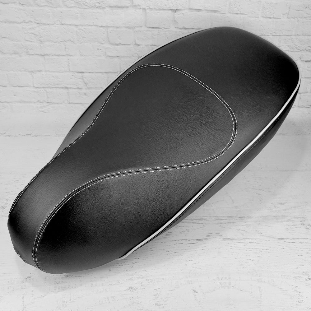 Vespa Sprint / Primavera Black with Piping Seat Cover by Cheeky Seats