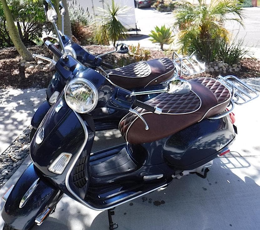 Vespa GTS diamond seat cover by Cheeky Seats