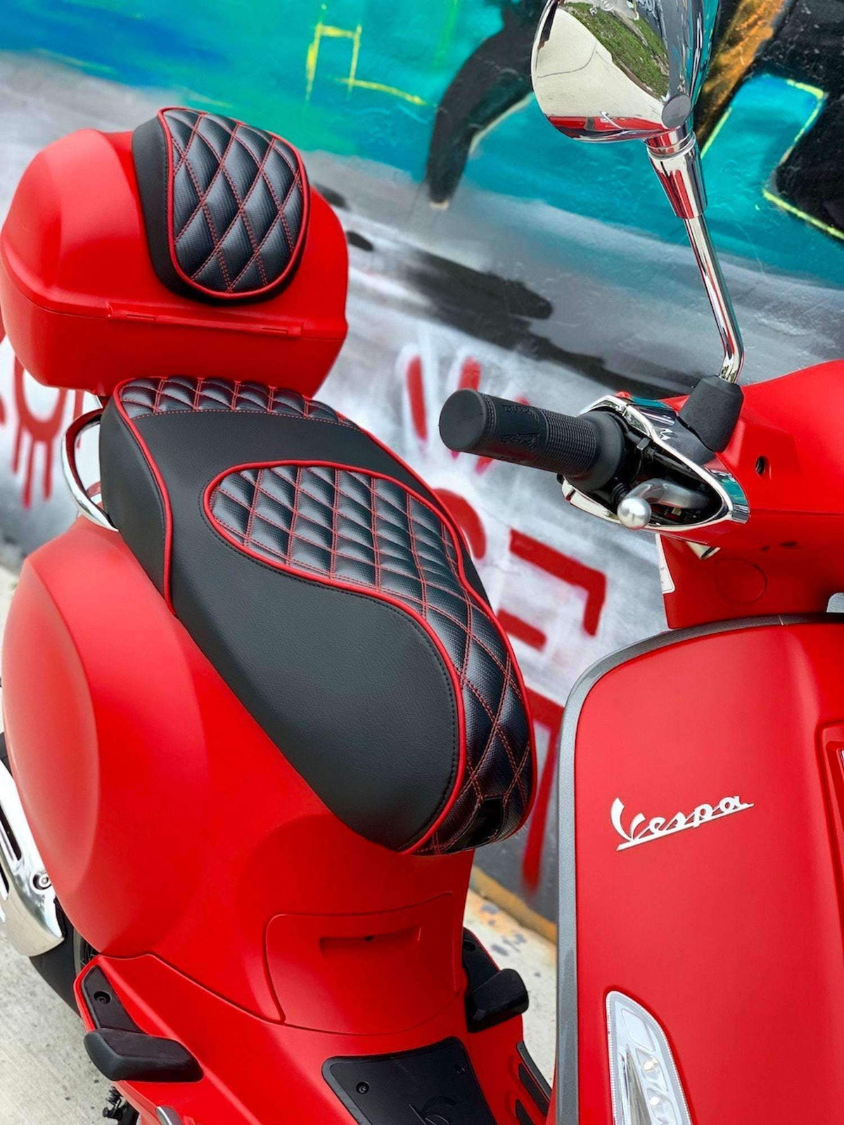 Vespa Sprint / Primavera 50 - 150 Diamond Carbon Fiber Seat Cover by Cheeky Seats
