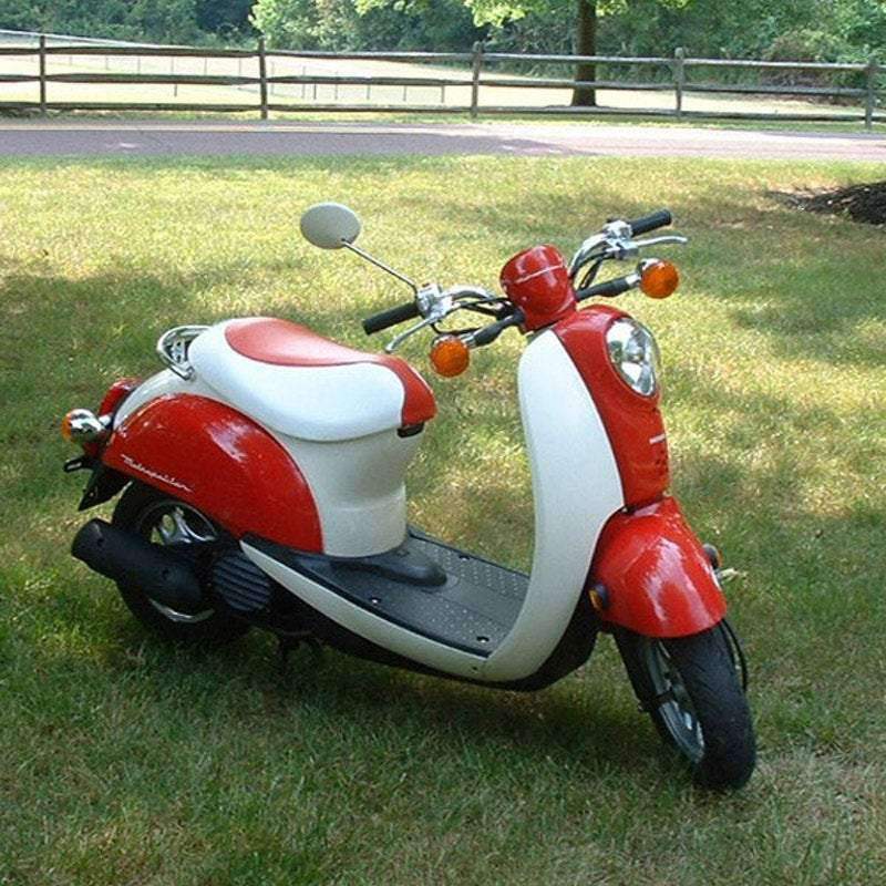 READY TO SHIP! 2002 - 2011 Honda Metropolitan Classic Two Tone Seat Cover, handmade Honda Metropolitan seat cover by Cheeky Seats, product detail view 6